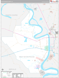 W. Baton RougeParish (County), LA Wall Map Premium Style 2023
